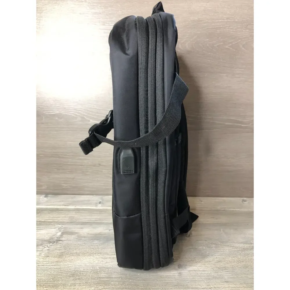 Duchamp London Black Laptop Travel Backpack Nylon Multiple Pocket Business Bag